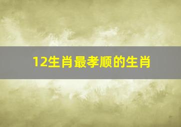 12生肖最孝顺的生肖