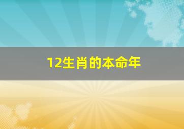 12生肖的本命年