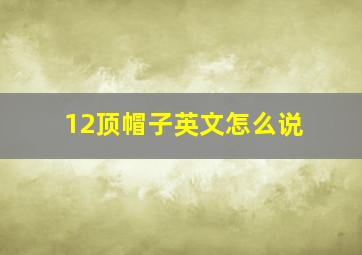 12顶帽子英文怎么说