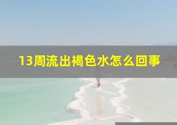 13周流出褐色水怎么回事