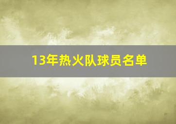 13年热火队球员名单