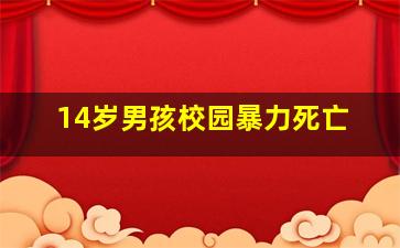 14岁男孩校园暴力死亡