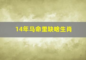 14年马命里缺啥生肖