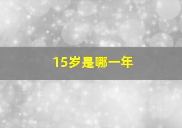 15岁是哪一年