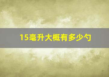 15毫升大概有多少勺