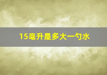 15毫升是多大一勺水