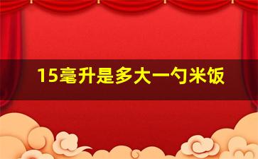 15毫升是多大一勺米饭