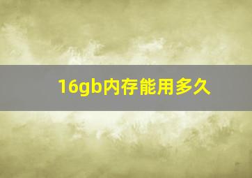 16gb内存能用多久