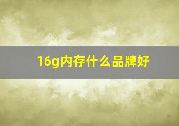 16g内存什么品牌好