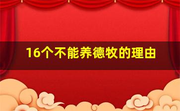 16个不能养德牧的理由