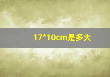 17*10cm是多大