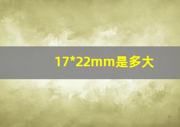 17*22mm是多大