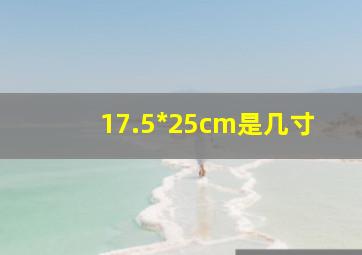 17.5*25cm是几寸