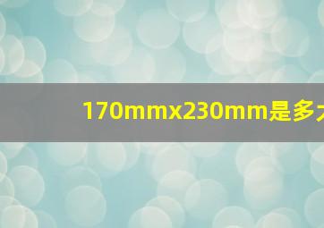 170mmx230mm是多大