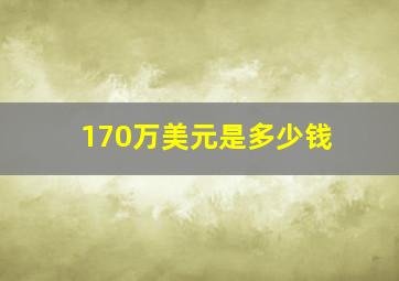 170万美元是多少钱