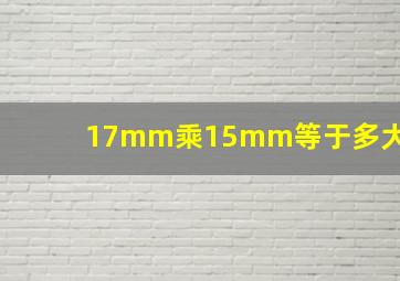 17mm乘15mm等于多大