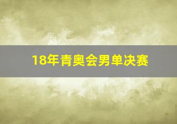 18年青奥会男单决赛