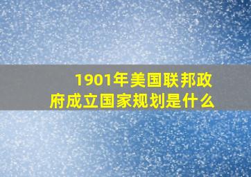 1901年美国联邦政府成立国家规划是什么