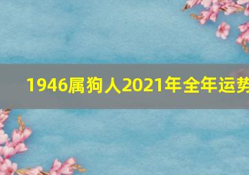 1946属狗人2021年全年运势