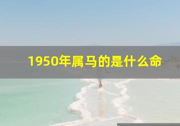 1950年属马的是什么命