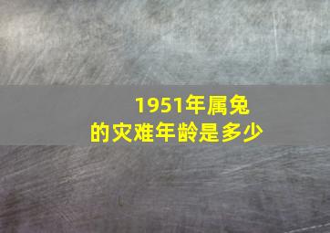 1951年属兔的灾难年龄是多少