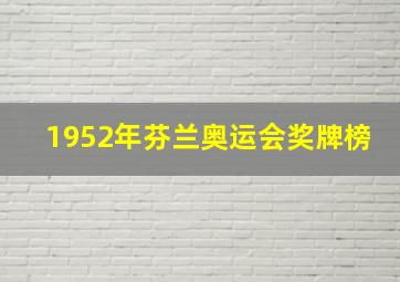 1952年芬兰奥运会奖牌榜