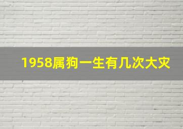 1958属狗一生有几次大灾