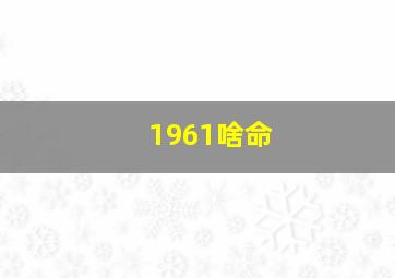 1961啥命