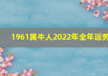 1961属牛人2022年全年运势