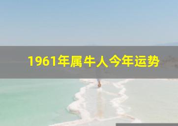 1961年属牛人今年运势