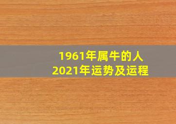 1961年属牛的人2021年运势及运程