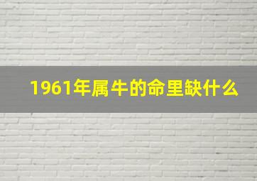 1961年属牛的命里缺什么