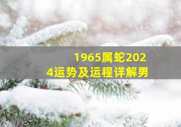 1965属蛇2024运势及运程详解男