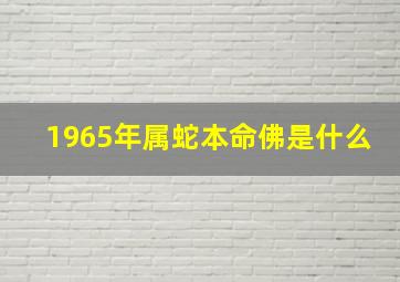 1965年属蛇本命佛是什么