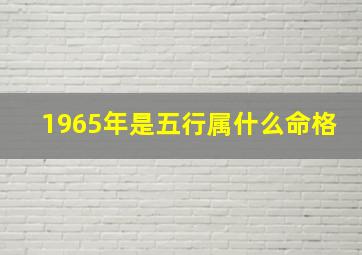 1965年是五行属什么命格