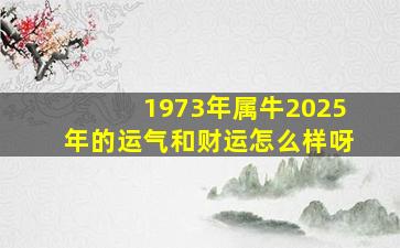 1973年属牛2025年的运气和财运怎么样呀