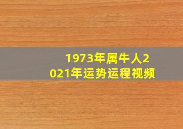 1973年属牛人2021年运势运程视频