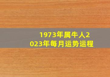 1973年属牛人2023年每月运势运程