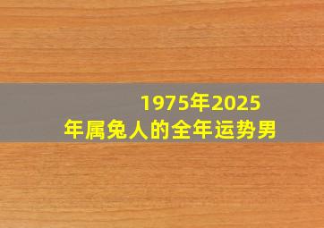 1975年2025年属兔人的全年运势男