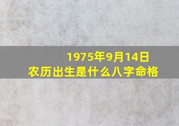 1975年9月14日农历出生是什么八字命格