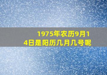 1975年农历9月14日是阳历几月几号呢