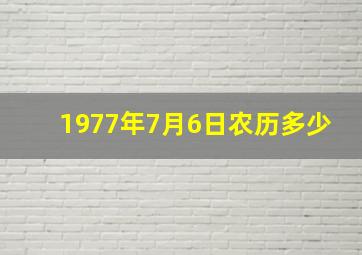 1977年7月6日农历多少