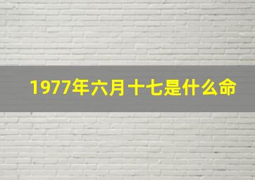 1977年六月十七是什么命