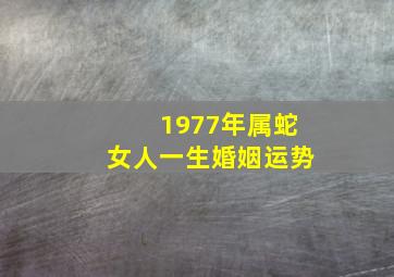 1977年属蛇女人一生婚姻运势