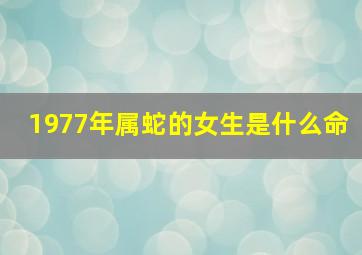 1977年属蛇的女生是什么命