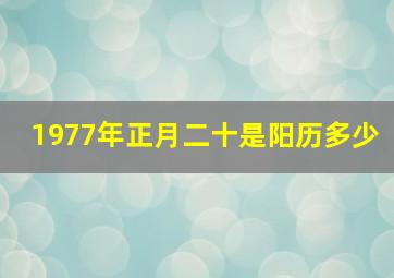 1977年正月二十是阳历多少