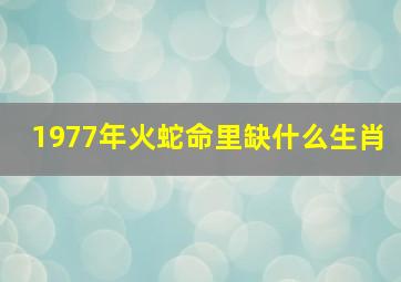 1977年火蛇命里缺什么生肖