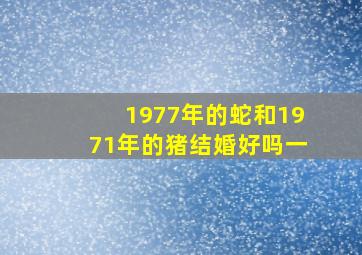 1977年的蛇和1971年的猪结婚好吗一