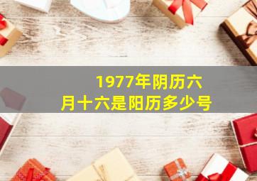 1977年阴历六月十六是阳历多少号