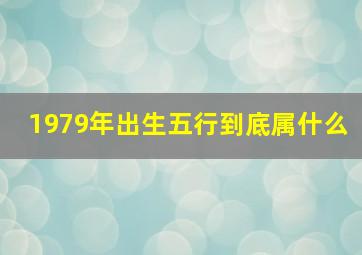 1979年出生五行到底属什么